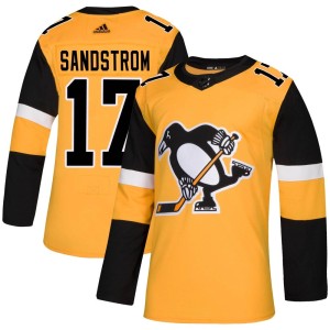 Men's Pittsburgh Penguins Tomas Sandstrom Adidas Authentic Alternate Jersey - Gold