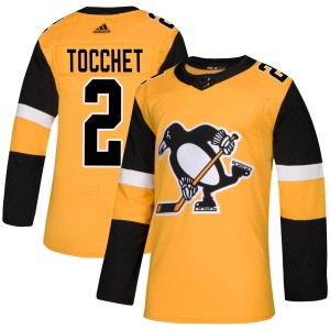 Men's Pittsburgh Penguins Rick Tocchet Adidas Authentic Alternate Jersey - Gold