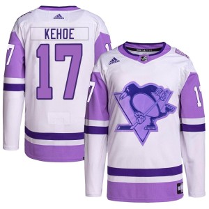 Youth Pittsburgh Penguins Rick Kehoe Adidas Authentic Hockey Fights Cancer Primegreen Jersey - White/Purple