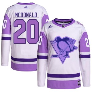 Youth Pittsburgh Penguins Ab Mcdonald Adidas Authentic Hockey Fights Cancer Primegreen Jersey - White/Purple