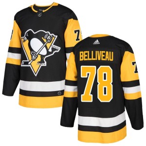 Men's Pittsburgh Penguins Isaac Belliveau Adidas Authentic Home Jersey - Black