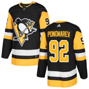 Men's Pittsburgh Penguins Vasily Ponomarev Adidas Authentic Home Jersey - Black