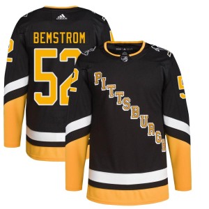 Men's Pittsburgh Penguins Emil Bemstrom Adidas Authentic 2021/22 Alternate Primegreen Pro Player Jersey - Black