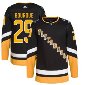Men's Pittsburgh Penguins Phil Bourque Adidas Authentic 2021/22 Alternate Primegreen Pro Player Jersey - Black