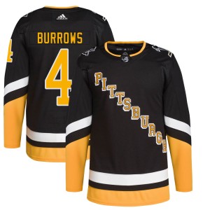 Men's Pittsburgh Penguins Dave Burrows Adidas Authentic 2021/22 Alternate Primegreen Pro Player Jersey - Black