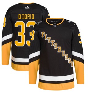 Men's Pittsburgh Penguins Alex D'Orio Adidas Authentic 2021/22 Alternate Primegreen Pro Player Jersey - Black