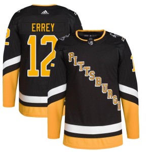 Men's Pittsburgh Penguins Bob Errey Adidas Authentic 2021/22 Alternate Primegreen Pro Player Jersey - Black