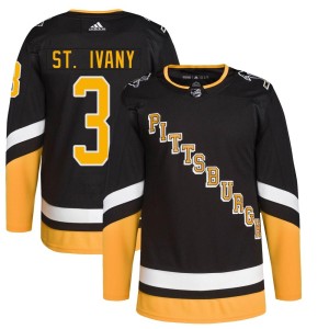 Men's Pittsburgh Penguins Jack St. Ivany Adidas Authentic 2021/22 Alternate Primegreen Pro Player Jersey - Black