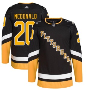 Men's Pittsburgh Penguins Ab Mcdonald Adidas Authentic 2021/22 Alternate Primegreen Pro Player Jersey - Black