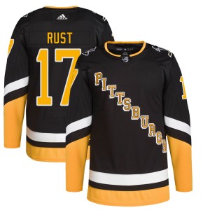 Men's Pittsburgh Penguins Bryan Rust Adidas Authentic 2021/22 Alternate Primegreen Pro Player Jersey - Black