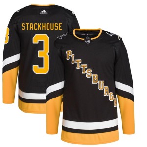 Men's Pittsburgh Penguins Ron Stackhouse Adidas Authentic 2021/22 Alternate Primegreen Pro Player Jersey - Black