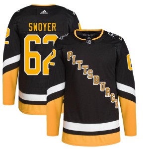 Men's Pittsburgh Penguins Colin Swoyer Adidas Authentic 2021/22 Alternate Primegreen Pro Player Jersey - Black