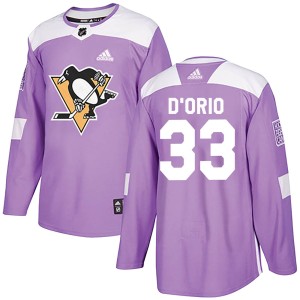 Youth Pittsburgh Penguins Alex D'Orio Adidas Authentic Fights Cancer Practice Jersey - Purple