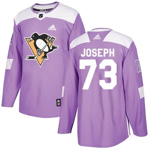 Youth Pittsburgh Penguins Pierre-Olivier Joseph Adidas Authentic Fights Cancer Practice Jersey - Purple