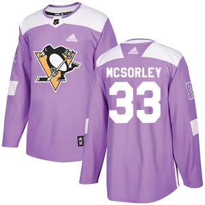 Youth Pittsburgh Penguins Marty Mcsorley Adidas Authentic Fights Cancer Practice Jersey - Purple