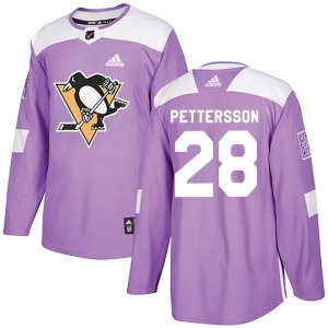 Youth Pittsburgh Penguins Marcus Pettersson Adidas Authentic Fights Cancer Practice Jersey - Purple