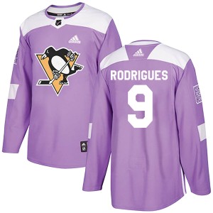 Youth Pittsburgh Penguins Evan Rodrigues Adidas Authentic ized Fights Cancer Practice Jersey - Purple