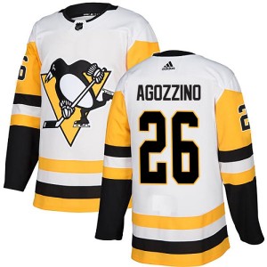 Men's Pittsburgh Penguins Andrew Agozzino Adidas Authentic Away Jersey - White