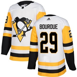 Men's Pittsburgh Penguins Phil Bourque Adidas Authentic Away Jersey - White