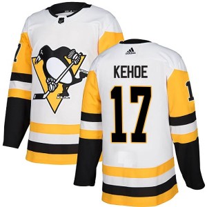 Men's Pittsburgh Penguins Rick Kehoe Adidas Authentic Away Jersey - White