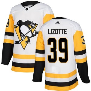 Men's Pittsburgh Penguins Jon Lizotte Adidas Authentic Away Jersey - White