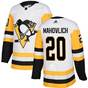 Men's Pittsburgh Penguins Peter Mahovlich Adidas Authentic Away Jersey - White