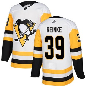 Men's Pittsburgh Penguins Mitch Reinke Adidas Authentic Away Jersey - White