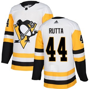 Men's Pittsburgh Penguins Jan Rutta Adidas Authentic Away Jersey - White