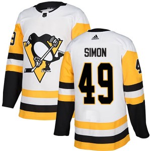 Men's Pittsburgh Penguins Dominik Simon Adidas Authentic Away Jersey - White
