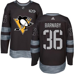 Men's Pittsburgh Penguins Matthew Barnaby Authentic 1917-2017 100th Anniversary Jersey - Black