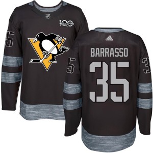 Men's Pittsburgh Penguins Tom Barrasso Authentic 1917-2017 100th Anniversary Jersey - Black