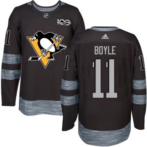 Men's Pittsburgh Penguins Brian Boyle Authentic 1917-2017 100th Anniversary Jersey - Black