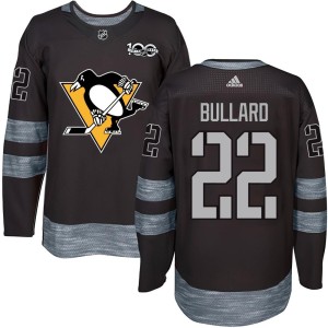 Men's Pittsburgh Penguins Mike Bullard Authentic 1917-2017 100th Anniversary Jersey - Black