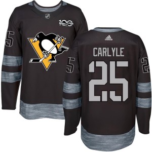 Men's Pittsburgh Penguins Randy Carlyle Authentic 1917-2017 100th Anniversary Jersey - Black