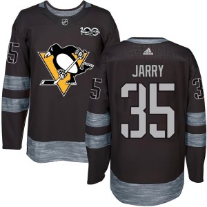 Men's Pittsburgh Penguins Tristan Jarry Authentic 1917-2017 100th Anniversary Jersey - Black
