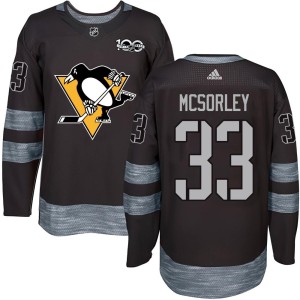 Men's Pittsburgh Penguins Marty Mcsorley Authentic 1917-2017 100th Anniversary Jersey - Black