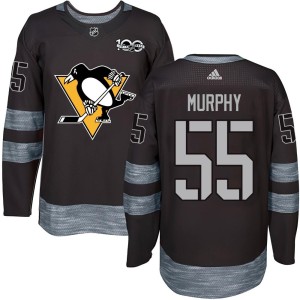 Men's Pittsburgh Penguins Larry Murphy Authentic 1917-2017 100th Anniversary Jersey - Black