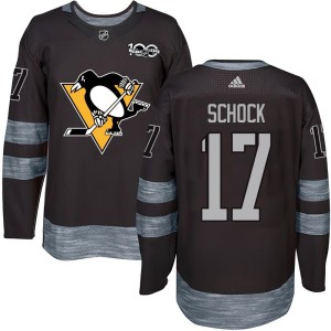 Men's Pittsburgh Penguins Ron Schock Authentic 1917-2017 100th Anniversary Jersey - Black