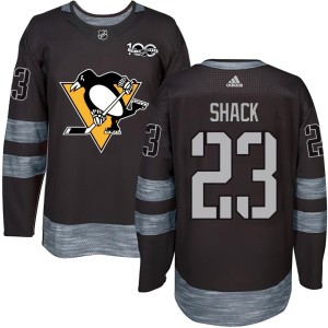 Men's Pittsburgh Penguins Eddie Shack Authentic 1917-2017 100th Anniversary Jersey - Black