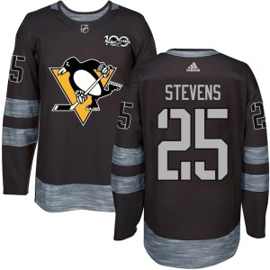 Men's Pittsburgh Penguins Kevin Stevens Authentic 1917-2017 100th Anniversary Jersey - Black