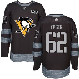 Men's Pittsburgh Penguins Brayden Yager Authentic 1917-2017 100th Anniversary Jersey - Black