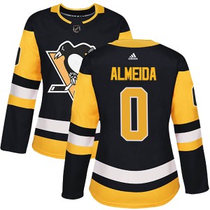 Women's Pittsburgh Penguins Justin Almeida Adidas Authentic Home Jersey - Black