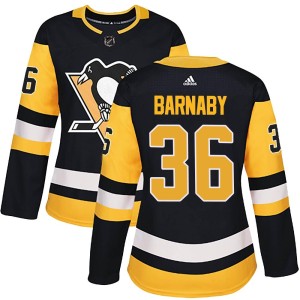 Women's Pittsburgh Penguins Matthew Barnaby Adidas Authentic Home Jersey - Black