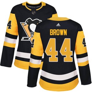 Women's Pittsburgh Penguins Rob Brown Adidas Authentic Home Jersey - Black