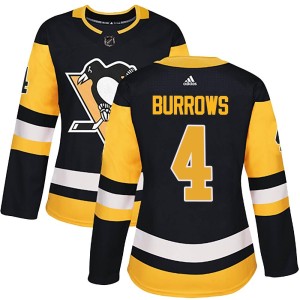 Women's Pittsburgh Penguins Dave Burrows Adidas Authentic Home Jersey - Black