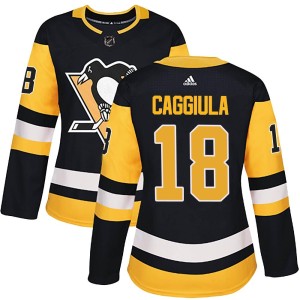 Women's Pittsburgh Penguins Drake Caggiula Adidas Authentic Home Jersey - Black