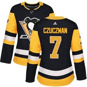 Women's Pittsburgh Penguins Kevin Czuczman Adidas Authentic ized Home Jersey - Black