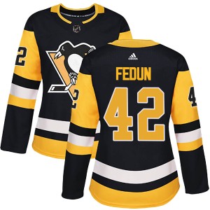 Women's Pittsburgh Penguins Taylor Fedun Adidas Authentic Home Jersey - Black