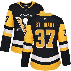 Women's Pittsburgh Penguins Jack St. Ivany Adidas Authentic Home Jersey - Black