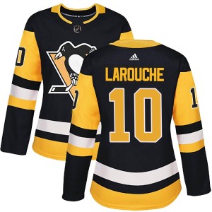 Women's Pittsburgh Penguins Pierre Larouche Adidas Authentic Home Jersey - Black
